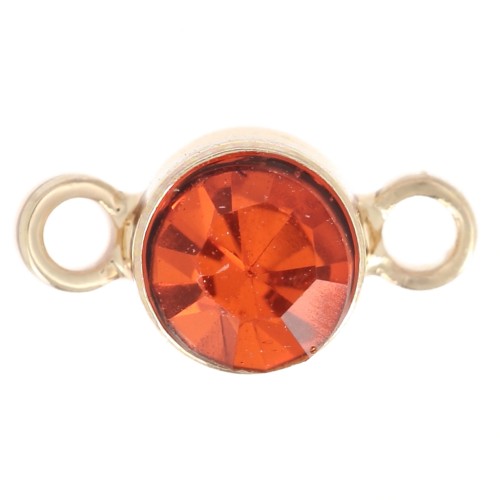 Entrepieza de cristal facetado de 4 mm - Dorado - Naranja x1