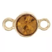 Entrepieza de cristal facetado de 4 mm - Dorado - Topacio x1