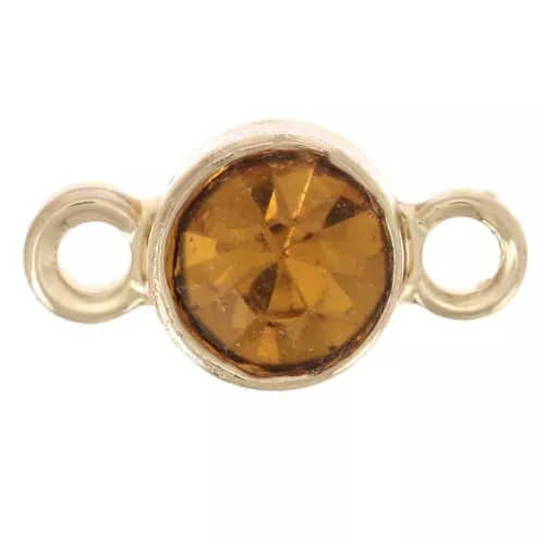 Entrepieza de cristal facetado de 4 mm - Dorado - Topacio x1