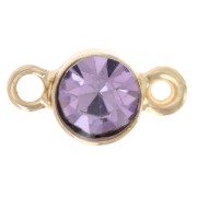 Entrepieza de cristal facetado de 4 mm - Dorado - Lila x1|raw }}