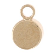 Dije redondo cristal facetado 4 mm - Dorado - Azul petróleo x1