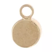 Dije redondo de 4 mm de cristal facetado - Dorado - Verde esmeralda x1