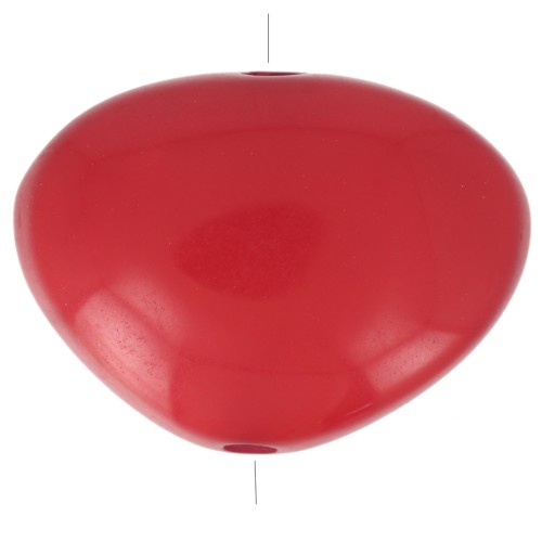Cuenta de resina opaca irregular plana 20x27 mm Rojo x1