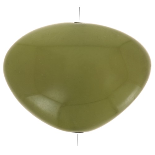 Cuenta de resina opaca irregular plana 20x27 mm Verde Oliva x1