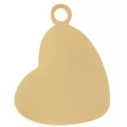 Dije corazón 12x9 mm con strass - Acero inoxidable 316L dorado x1