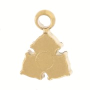 Dije mini triángulo 6.5x5 mm con strass - Acero inoxidable 304L Dorado