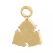 Dije mini triángulo 6.5x5 mm con strass - Acero inoxidable 304L Dorado