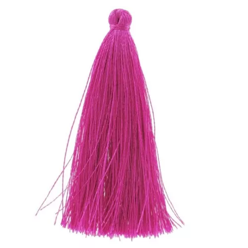 Pompón imitación de seda 65 mm Fucsia x1