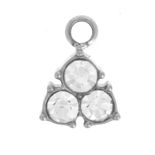 Dije mini triángulo 6,5x5 mm con strass - Acero inoxidable 304L x1