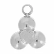 Mini Dije 7,5x6 mm con 3 strass - Acero inoxidable 304L x1