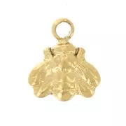 Dije mini abeja 7x6 mm - Acero inoxidable 316L dorado x1