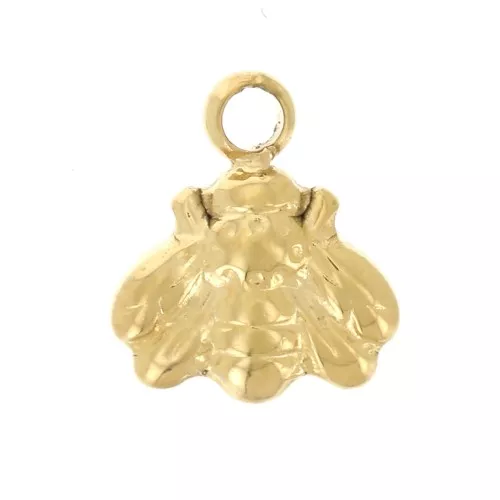 Dije mini abeja 7x6 mm - Acero inoxidable 316L dorado x1