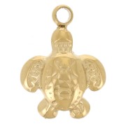 Mini dije de tortuga 10,5 x 7,5 mm - Acero inoxidable 304L Dorado x1