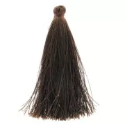 Pompón imitación de seda 63-66 mm Marrón x1