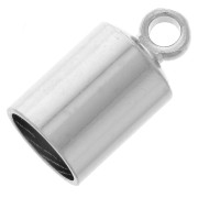 Extremos de cordón de 6 mm - Plateado x4