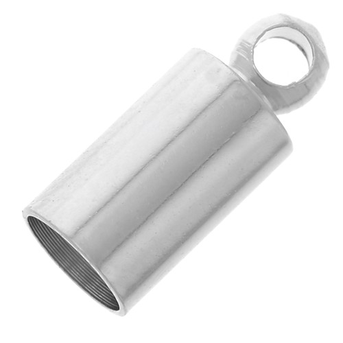 Extremos de cordón de 4 mm - Plateado x10