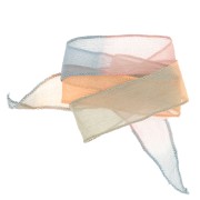 Cinta de seda 25 mm - Tie and dye - Camel - Caqui - Azul x85cm