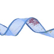 Cintas de seda 18 mm - motivos abstractos - Azul real x1m|raw }}