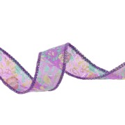 Cintas de seda 18 mm - Flores japonesas - Violeta x1m|raw }}