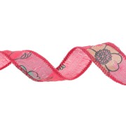 Cintas de seda 18 mm - Flores japonesas - Rojo x1m|raw }}