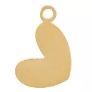 Dije corazón 10x6,5 mm con resina epoxi - Acero inoxidable 316L dorado - Rojo