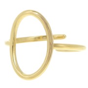 Anillo ovalado calado 18x12 mm - S.59 - Acero inoxidable 304L Dorado x1|raw }}
