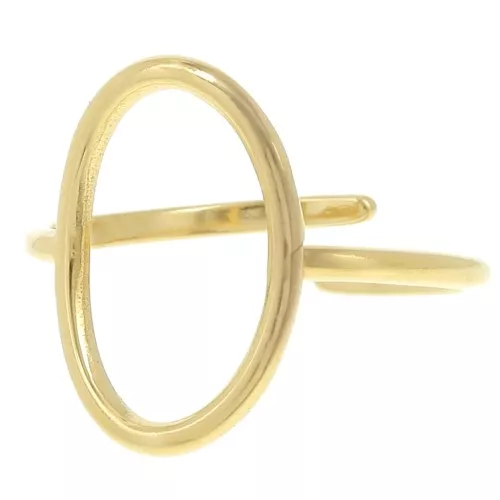 Anillo ovalado calado 18x12 mm - S.59 - Acero inoxidable 304L Dorado x1