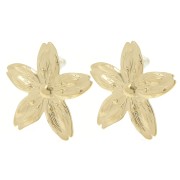 Pendientes Flor de Cerezo 31x33 mm - Acero inoxidable 304L Dorado x2|raw }}
