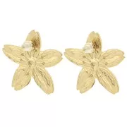 Pendientes Flor de Cerezo 31x33 mm - Acero inoxidable 304L Dorado x2