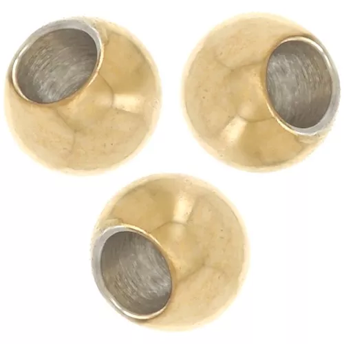 Cuentas redondas aplanadas 3x2 mm - Acero inoxidable 304L Dorado x10