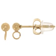 Ganchos pendientes de bola 3 mm con anilla cerrada - Acero inoxidable 304L Dorado x2