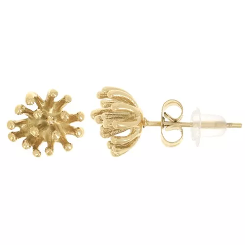 Pendientes pistilo 10 mm para colgante flor - Acero inoxidable 304L Dorado x2