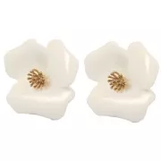 Pendientes pistilo 10 mm para colgante flor - Acero inoxidable 304L Dorado x2