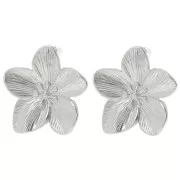 Pendientes flor de cerezo 30 mm - acero inoxidable 304L x2