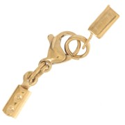 Cierre de mosquetón con clip de encaje de 1,5 mm a 2 mm - Acero inoxidable chapado en oro 304L x1