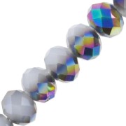 Redondas planas facetadas 6x4 mm Light Grey Opal Iris x40cm|raw }}