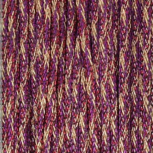 Hilo de nylon trenzado metalizado de 0,85 mm - Premium - Ciruela - Dorado x10m