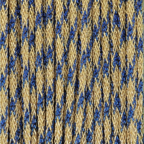 Hilo de nylon trenzado metálico de 0,85 mm - Premium - Dorado - Azul real x10m