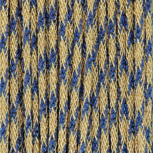 Hilo de nylon trenzado metálico de 0,85 mm - Premium - Dorado - Azul real x10m