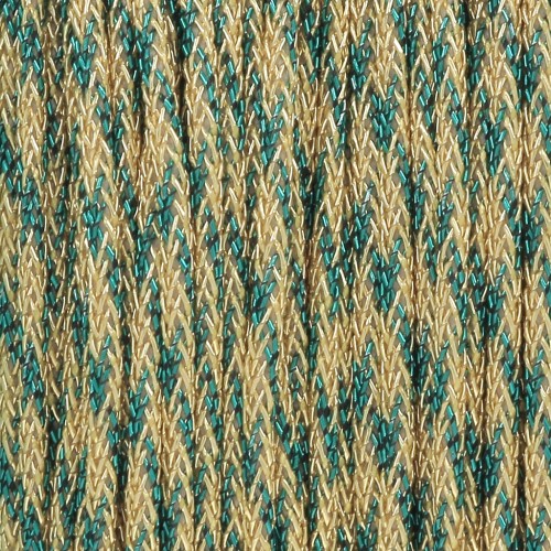 Hilo de nylon trenzado metalizado de 0,85 mm - Premium - Dorado - Verde esmeralda x10m