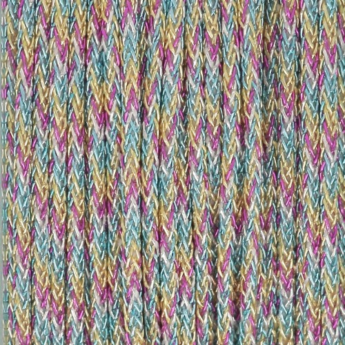 Hilo de nylon trenzado metalizado 0,85 mm - Premium - Dorado - Azul claro - Fucsia x10m