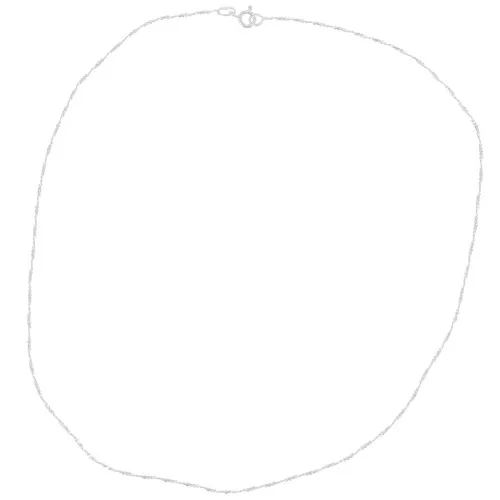 Collar malla espejo - serpiente plano trenzado 1.1 mm - Plata 925 x42cm