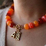 Cuenta arandela acrílica 14,5x9 mm agujero grande - Pato verde jaspeado x20