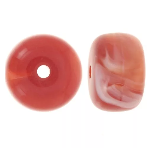 Cuenta arandela acrílica 14,5x9 mm, agujeros grandes - Terracota jaspeado x20