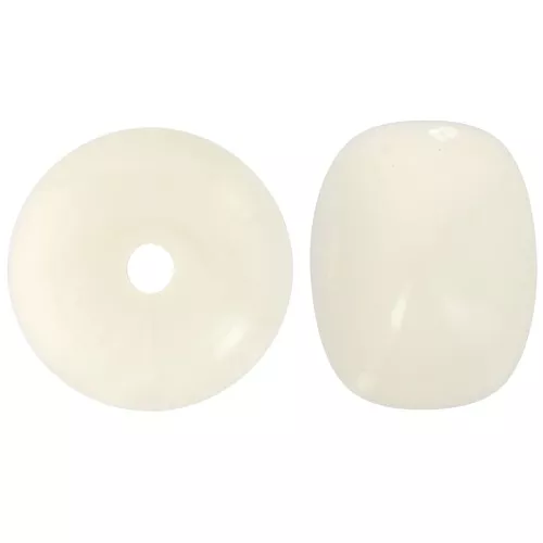 Cuenta arandela acrílica 14,5x9 mm agujero grande - Beige jaspeado x20