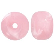 Cuenta arandela agujeros grandes 14,5x9 mm en acrílico - Rosa viejo jaspeado x20