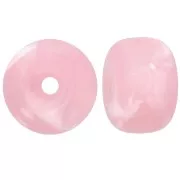 Cuenta arandela agujeros grandes 14,5x9 mm en acrílico - Rosa viejo jaspeado x20