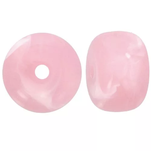 Cuenta arandela agujeros grandes 14,5x9 mm en acrílico - Rosa viejo jaspeado x20