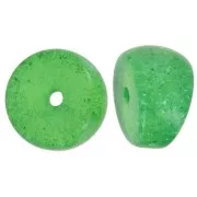 Cuentas separadoras tubo curvo -12x8 mm acrílico - Verde purpurina x6