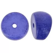 Cuentas separadoras tubo curvo - 12x8 mm en acrílico - Azul oscuro purpurina x6
